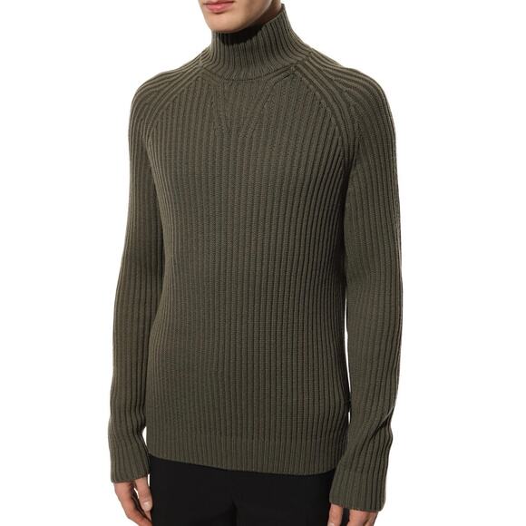 NWT BOSS Ribbed Mock-Neck Sweater – Green – Men’s XXL – 100% Virgin Wool - Picture 3 of 8